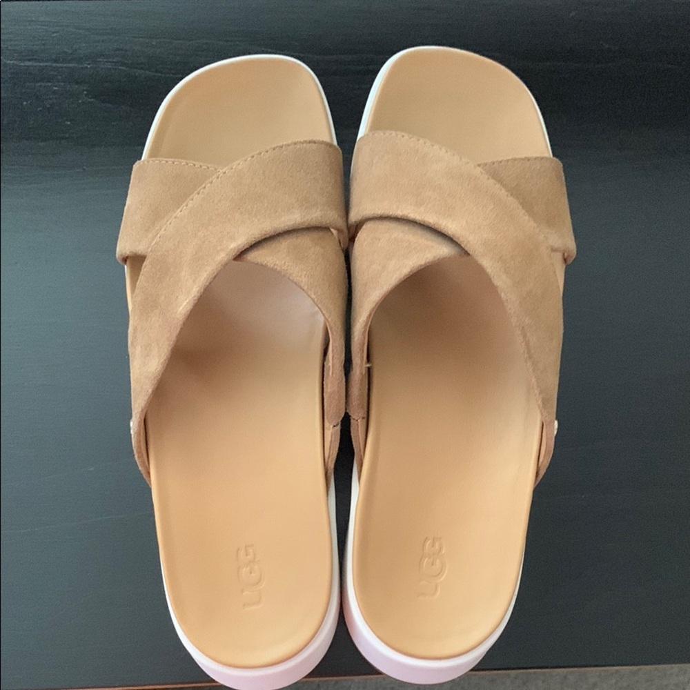 UGG Tan Sandals Minimalist Slip-On